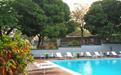 Pool are at the Sprayview Hotel, Victoria Falls