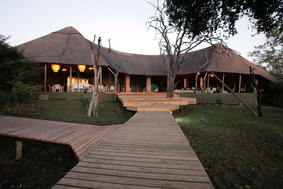 Main lodge area at Victoria Falls River Lodge