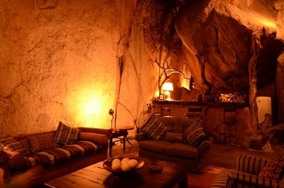 Lounge interior at Camp Amalinda, Matobo National Park
