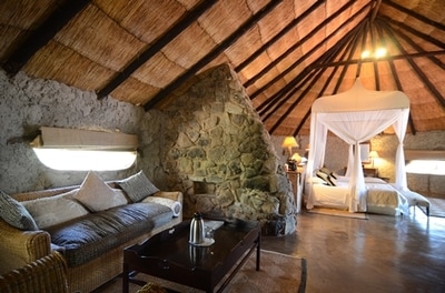 Accommodation interior at Camp Amalinda, Matobo, Zimbabwe