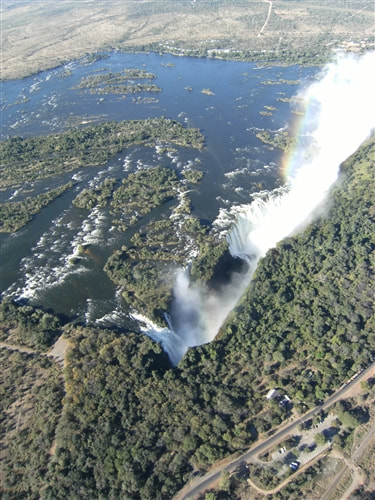 The Victoria Falls aerial view from Zimbabwean side