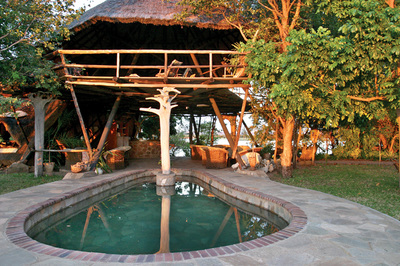 Main lodge area and pool at Musango Tented Camp, Matusadona