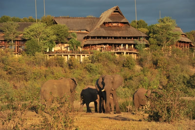 View of main area at Victoria Falls safari Lodge 